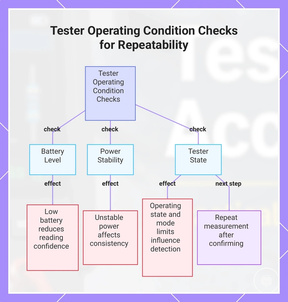 Tester Operating Condition Checks for Repeatability