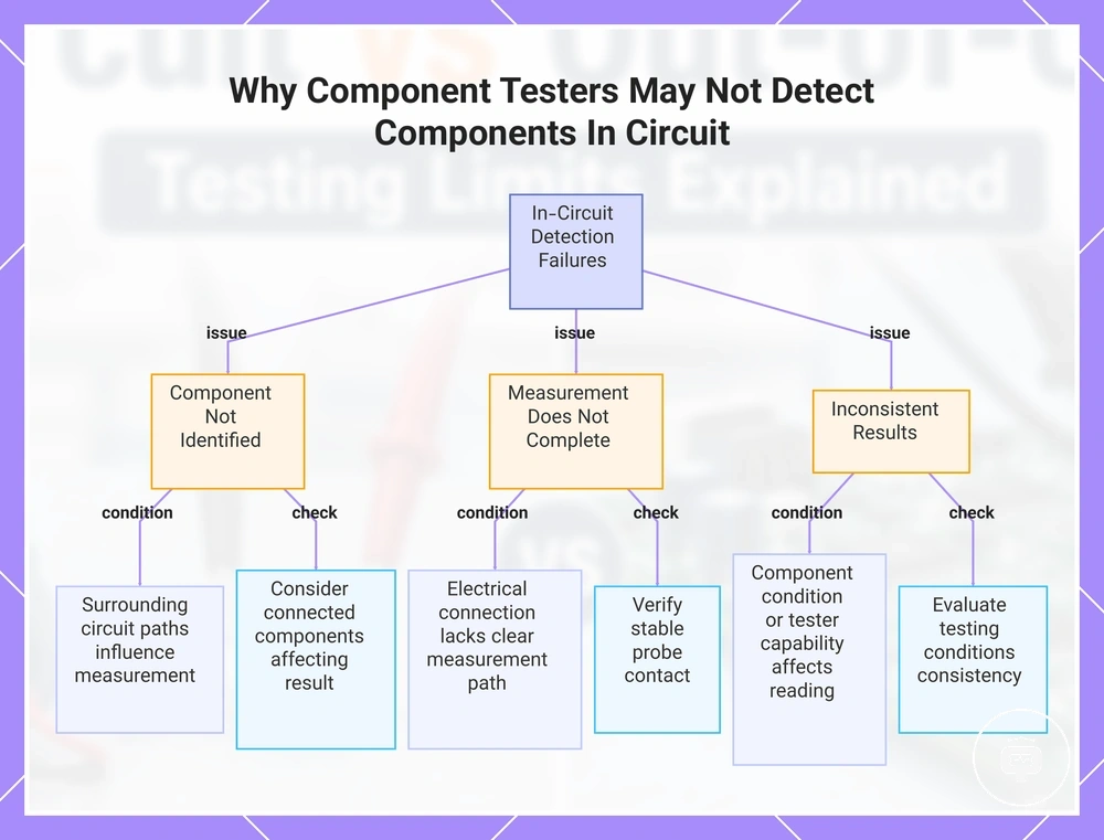 Why Component Testers May Not Detect Components In Circuit