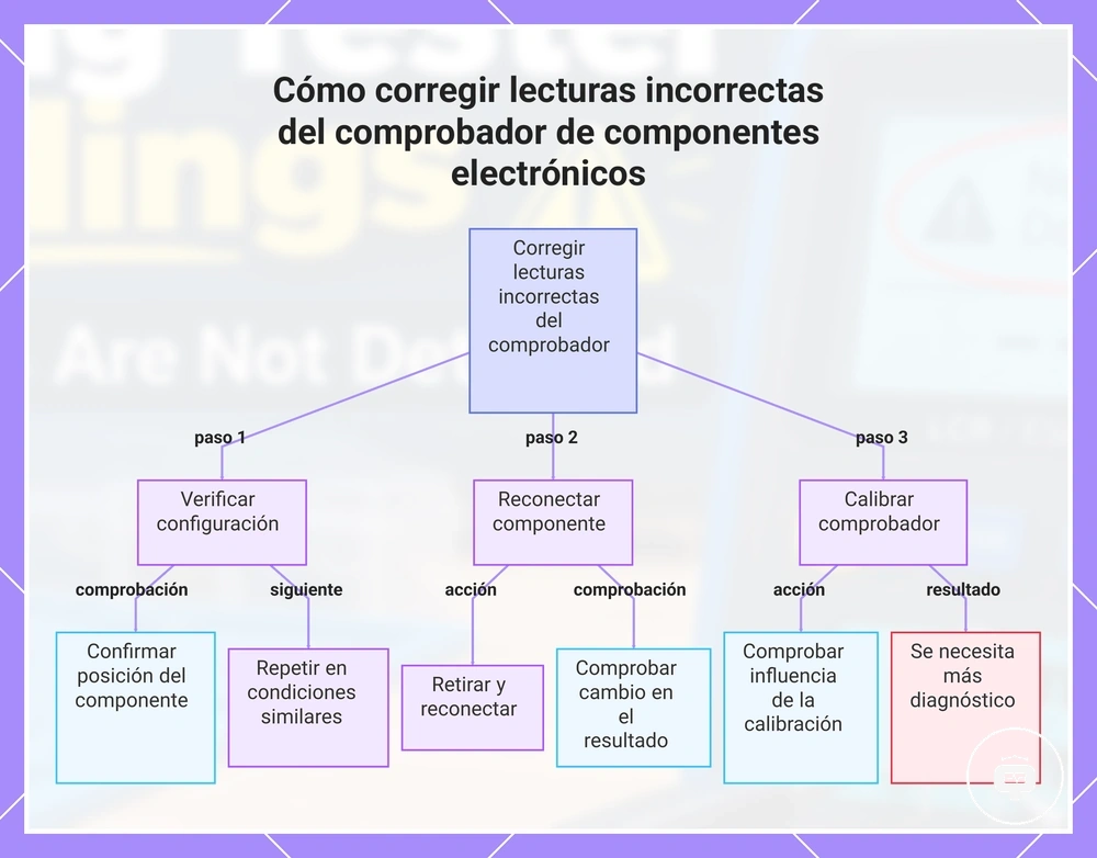 Cómo corregir lecturas incorrectas del comprobador de componentes electrónicos