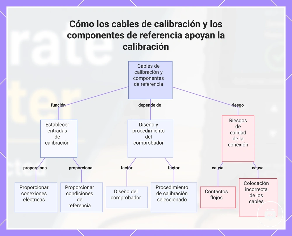 Cómo los cables de calibración y los componentes de referencia apoyan la calibración