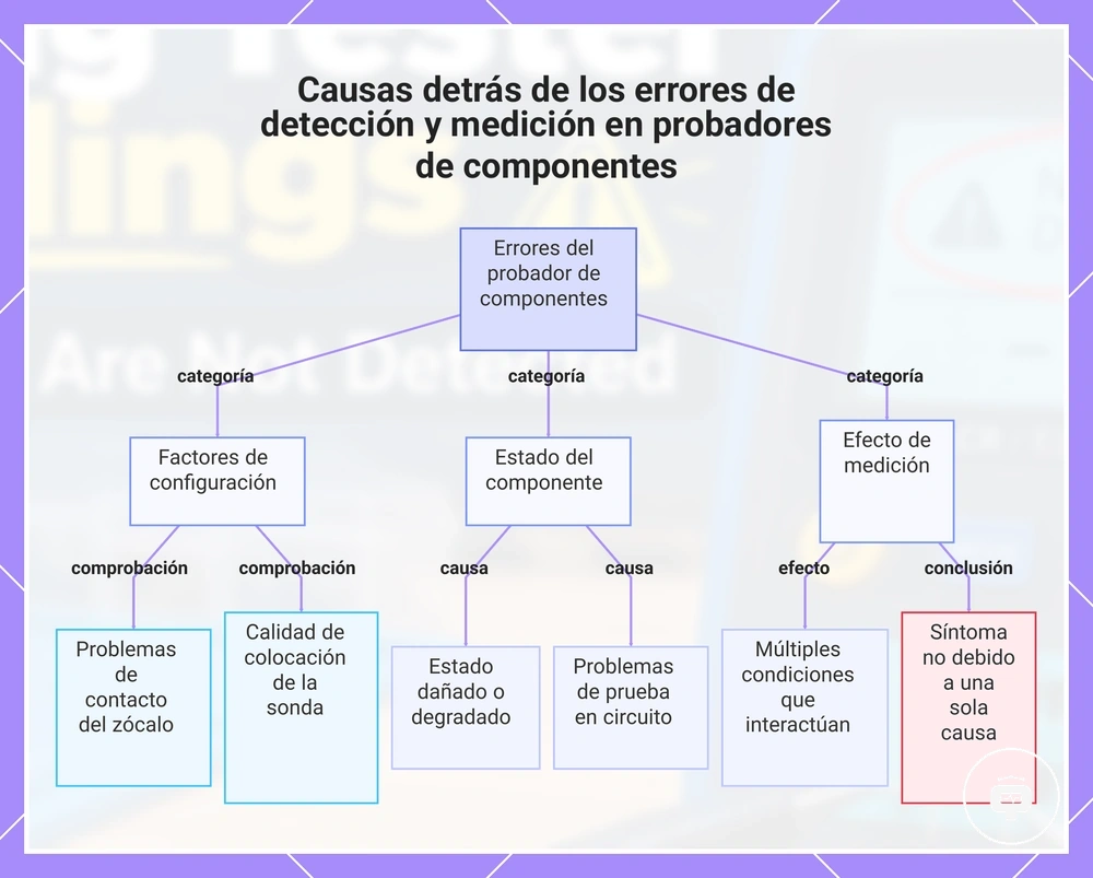 Causas detrás de los errores de detección y medición en probadores de componentes