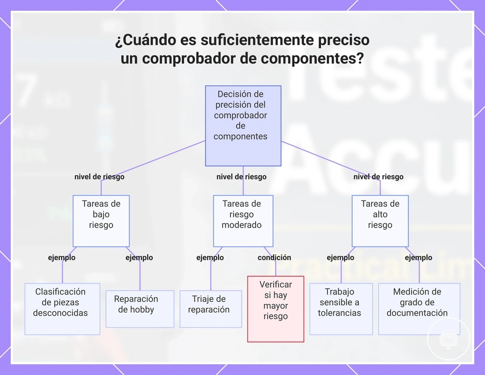 ¿Cuándo es suficientemente preciso un comprobador de componentes?