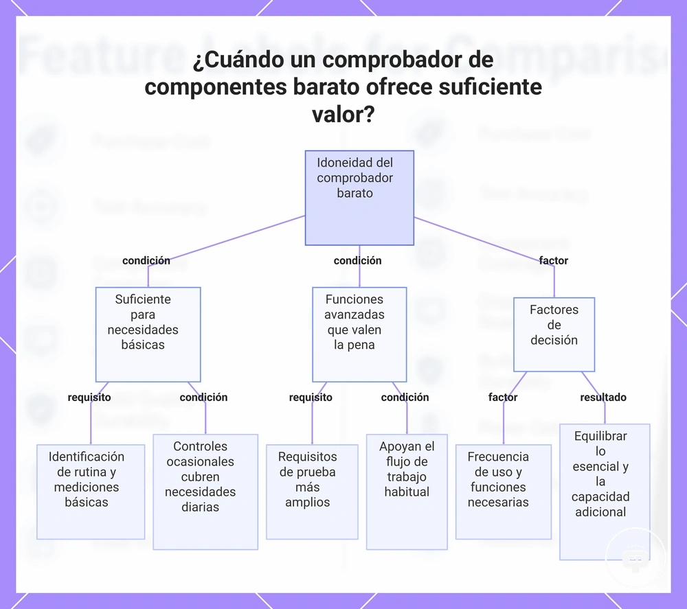 ¿Cuándo un comprobador de componentes barato ofrece suficiente valor?