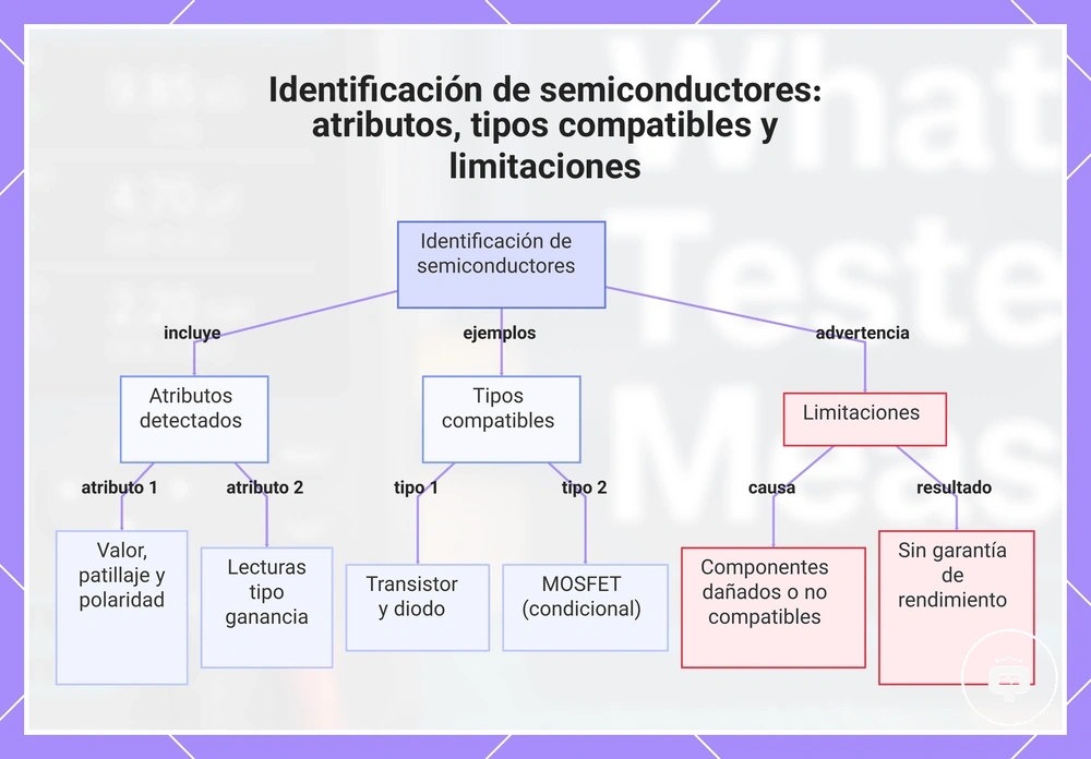 Identificación de semiconductores: atributos, tipos compatibles y limitaciones
