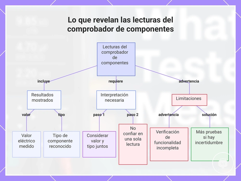 Lo que revelan las lecturas del comprobador de componentes