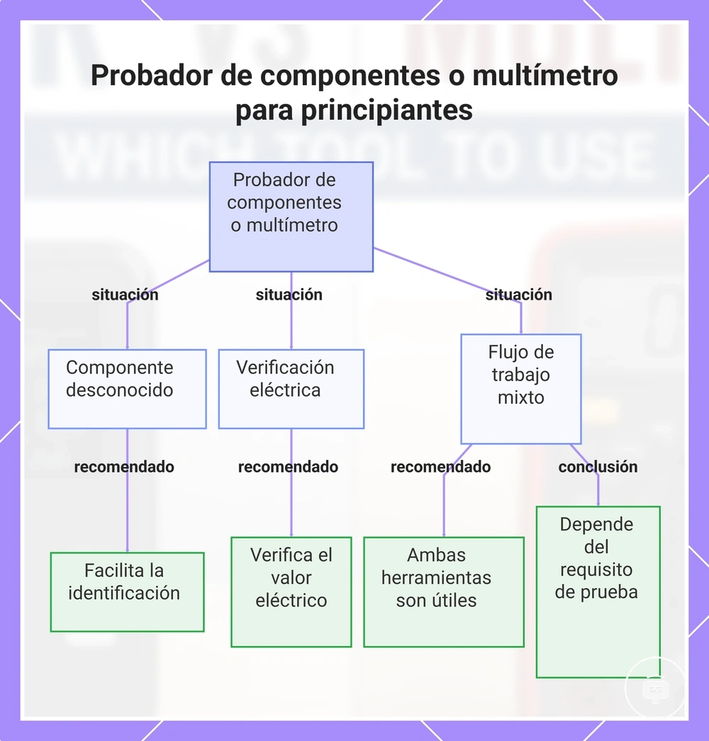 Probador de componentes o multímetro para principiantes