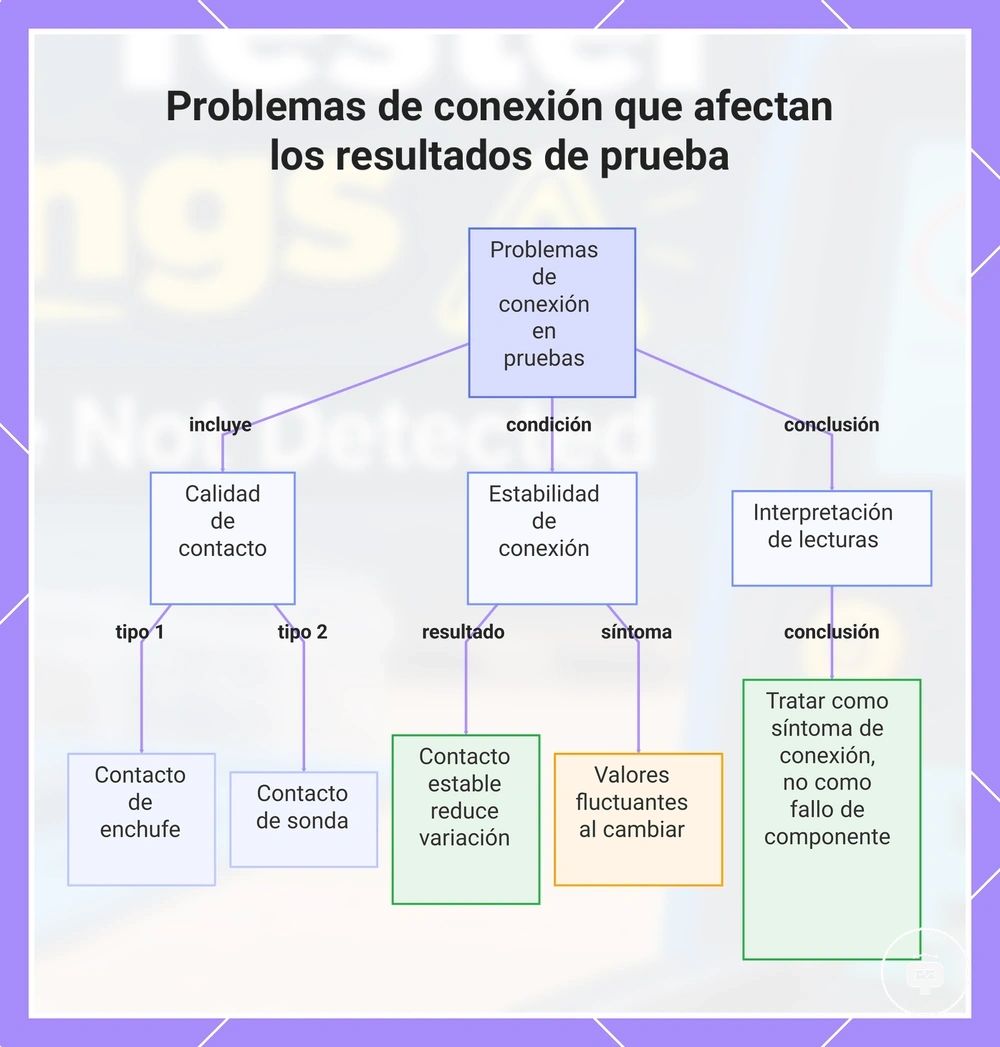 Problemas de conexión que afectan los resultados de prueba