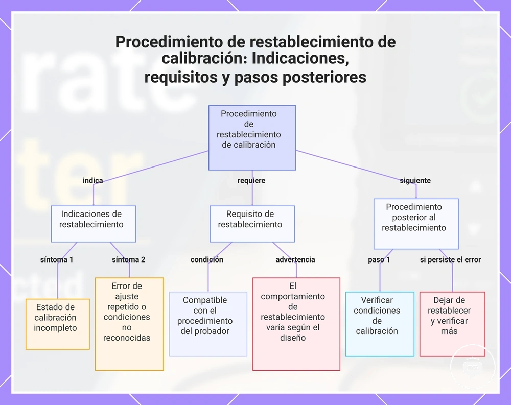 Procedimiento de restablecimiento de calibración: Indicaciones, requisitos y pasos posteriores