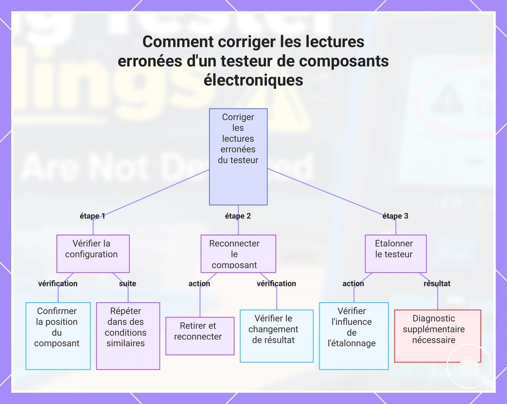 Comment corriger les lectures erronées d'un testeur de composants électroniques