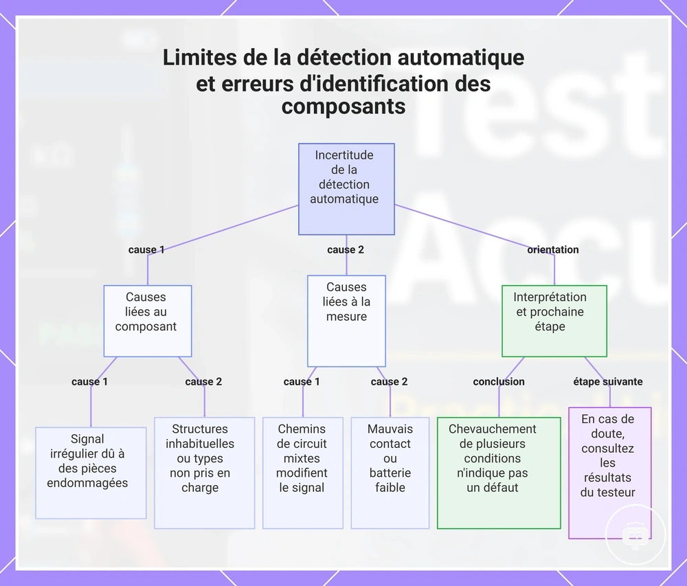 Limites de la détection automatique et erreurs d'identification des composants