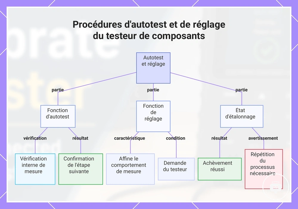 Procédures d'autotest et de réglage du testeur de composants