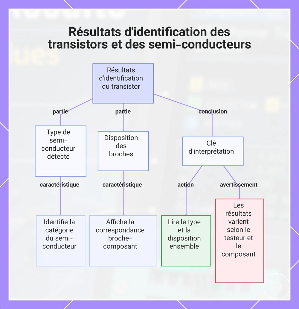 Résultats d'identification des transistors et des semi-conducteurs