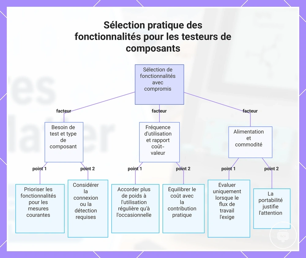Sélection pratique des fonctionnalités pour les testeurs de composants