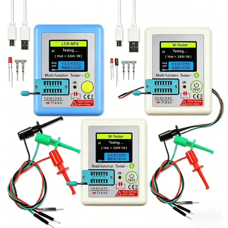 Testador de transistor LCR-TC1 TFT para diodos, triodos, capacitores, resistores e transistores