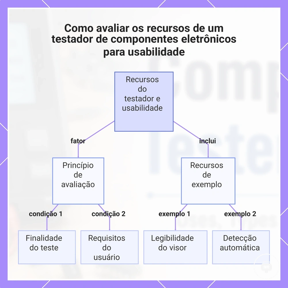 Como avaliar os recursos de um testador de componentes eletrônicos para usabilidade