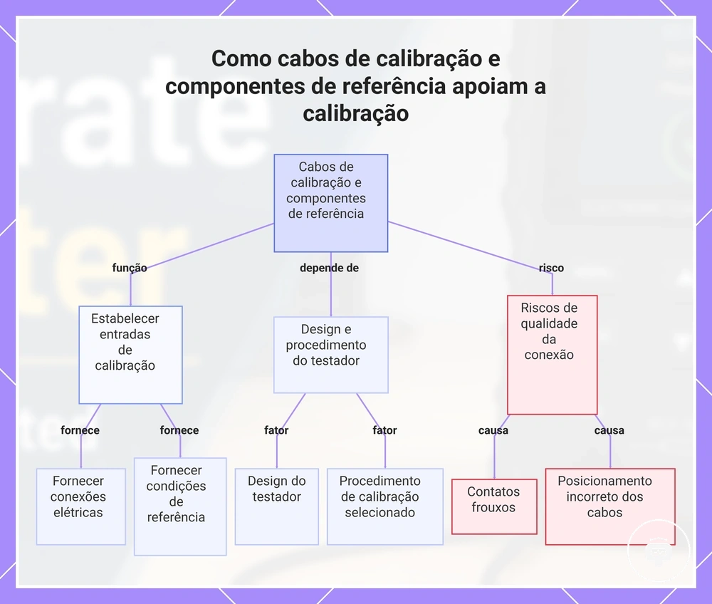 Como cabos de calibração e componentes de referência apoiam a calibração