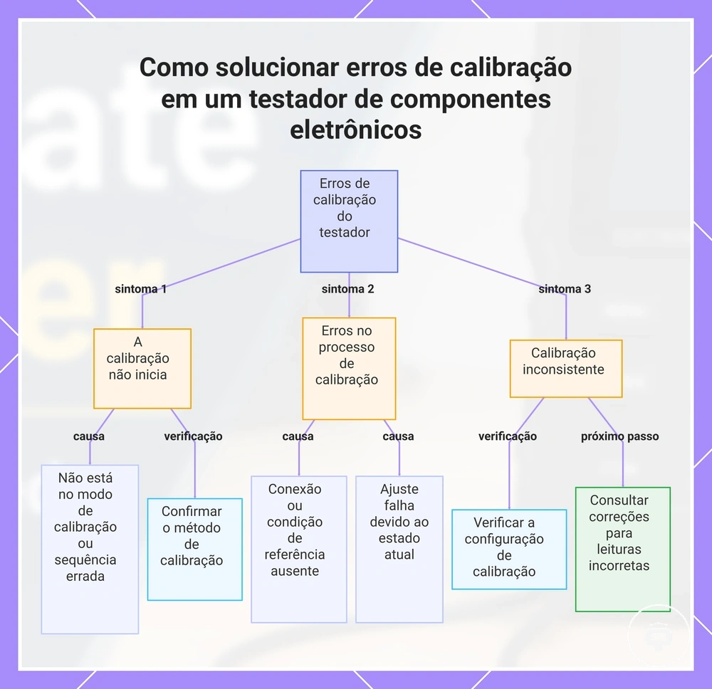 Como solucionar erros de calibração em um testador de componentes eletrônicos