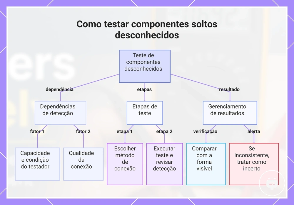 Como testar componentes soltos desconhecidos