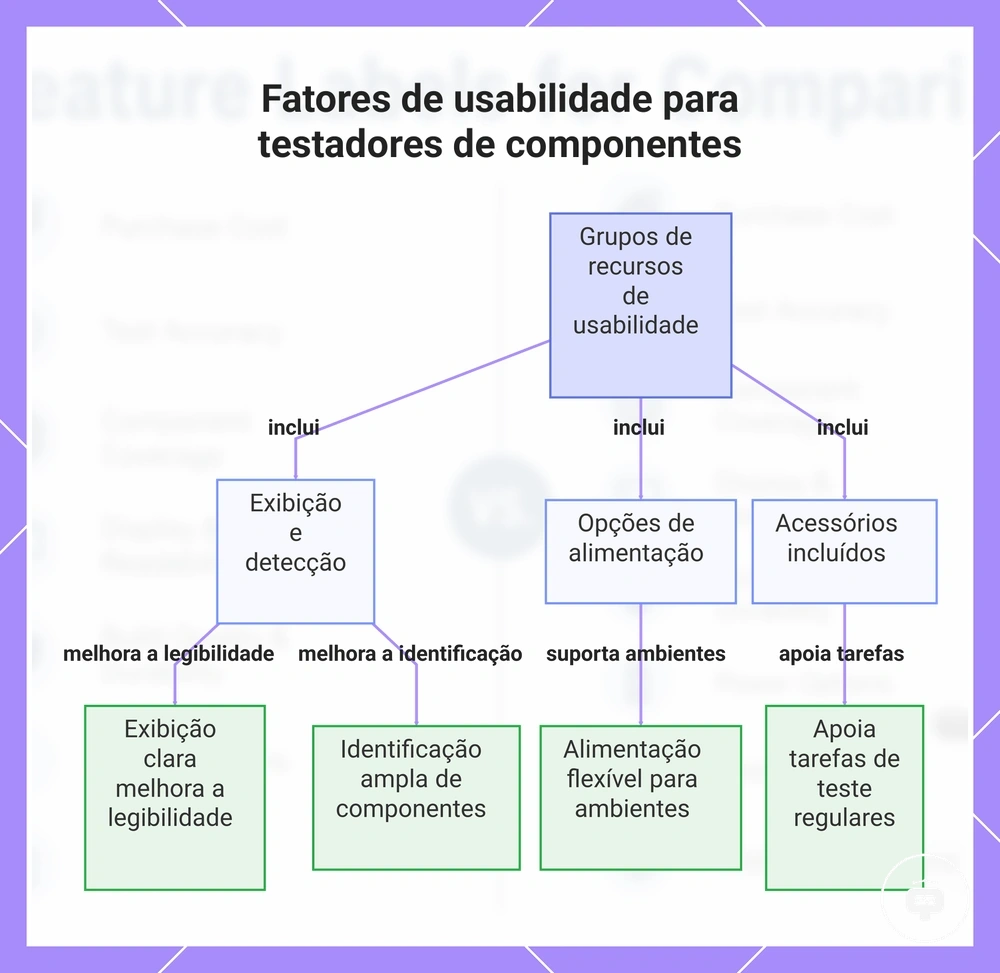 Fatores de usabilidade para testadores de componentes