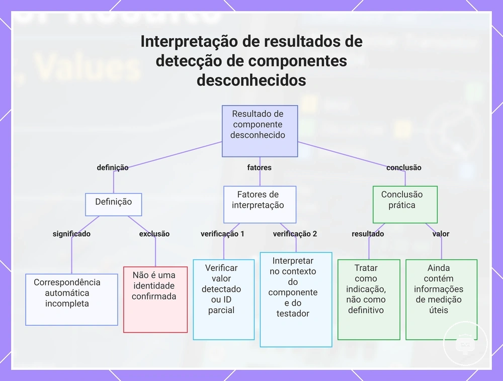 Interpretação de resultados de detecção de componentes desconhecidos