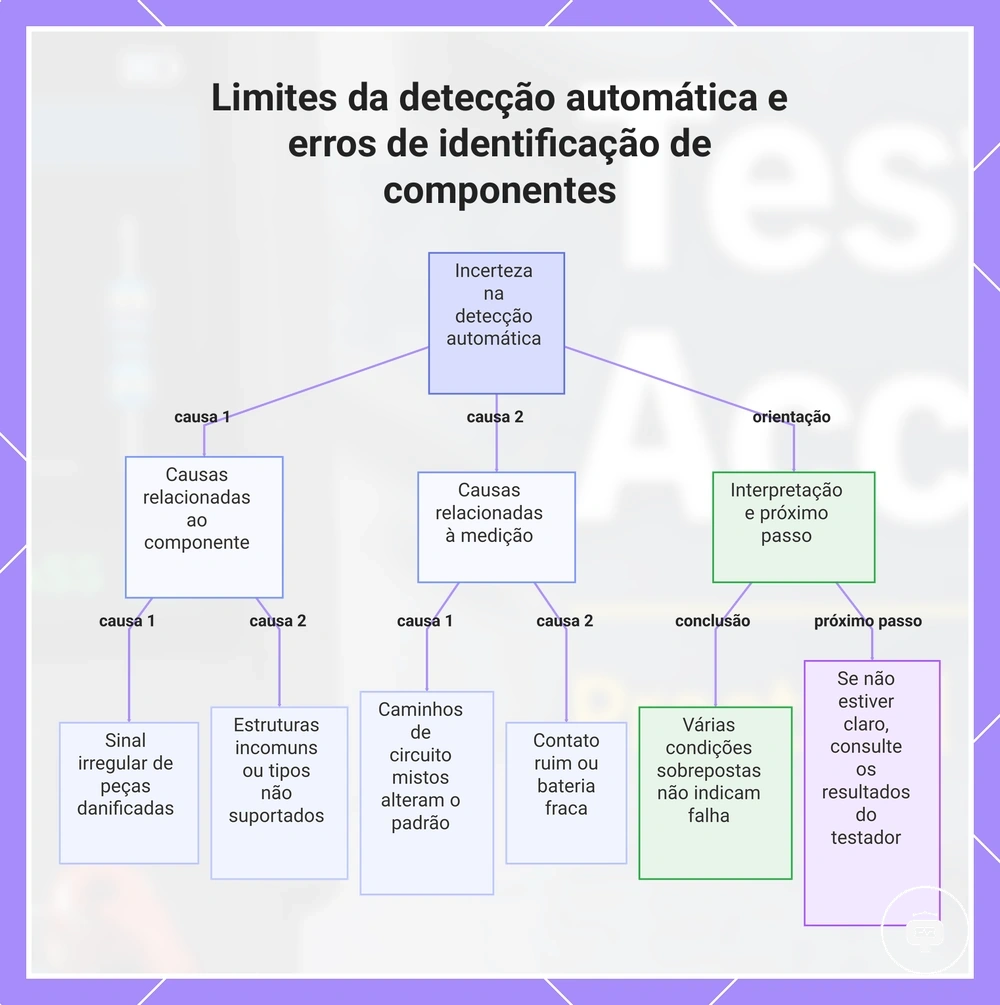 Limites da detecção automática e erros de identificação de componentes