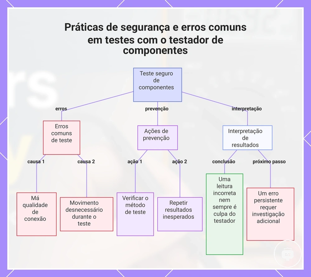 Práticas de segurança e erros comuns em testes com o testador de componentes