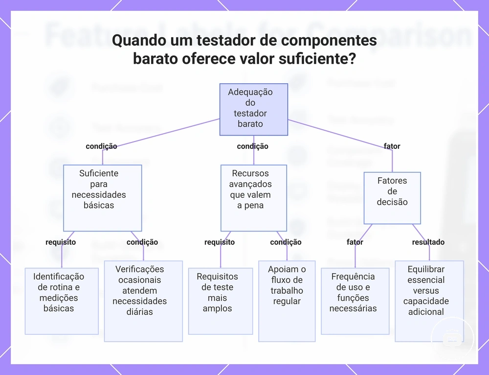 Quando um testador de componentes barato oferece valor suficiente?