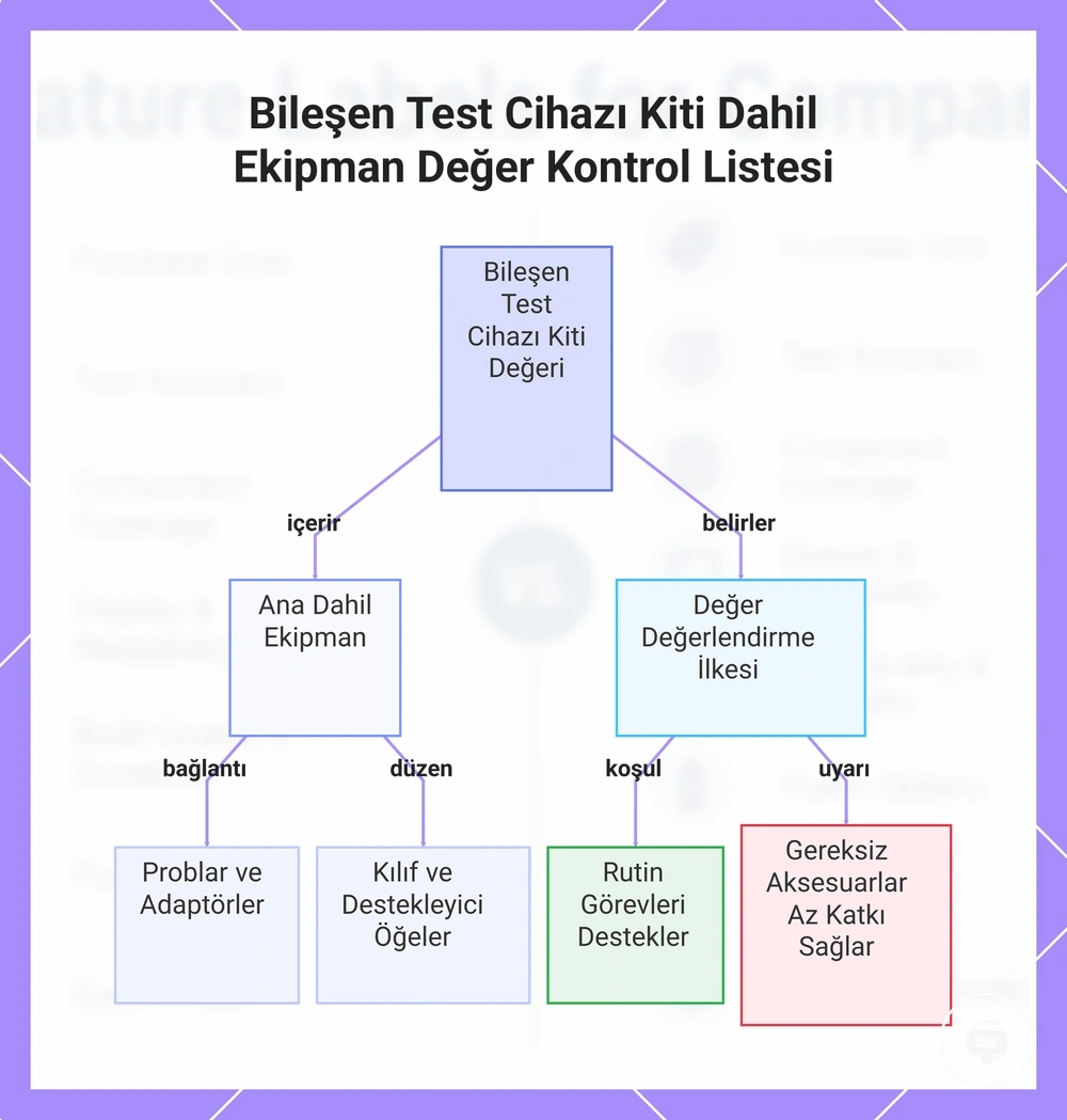 Bileşen Test Cihazı Kiti Dahil Ekipman Değer Kontrol Listesi