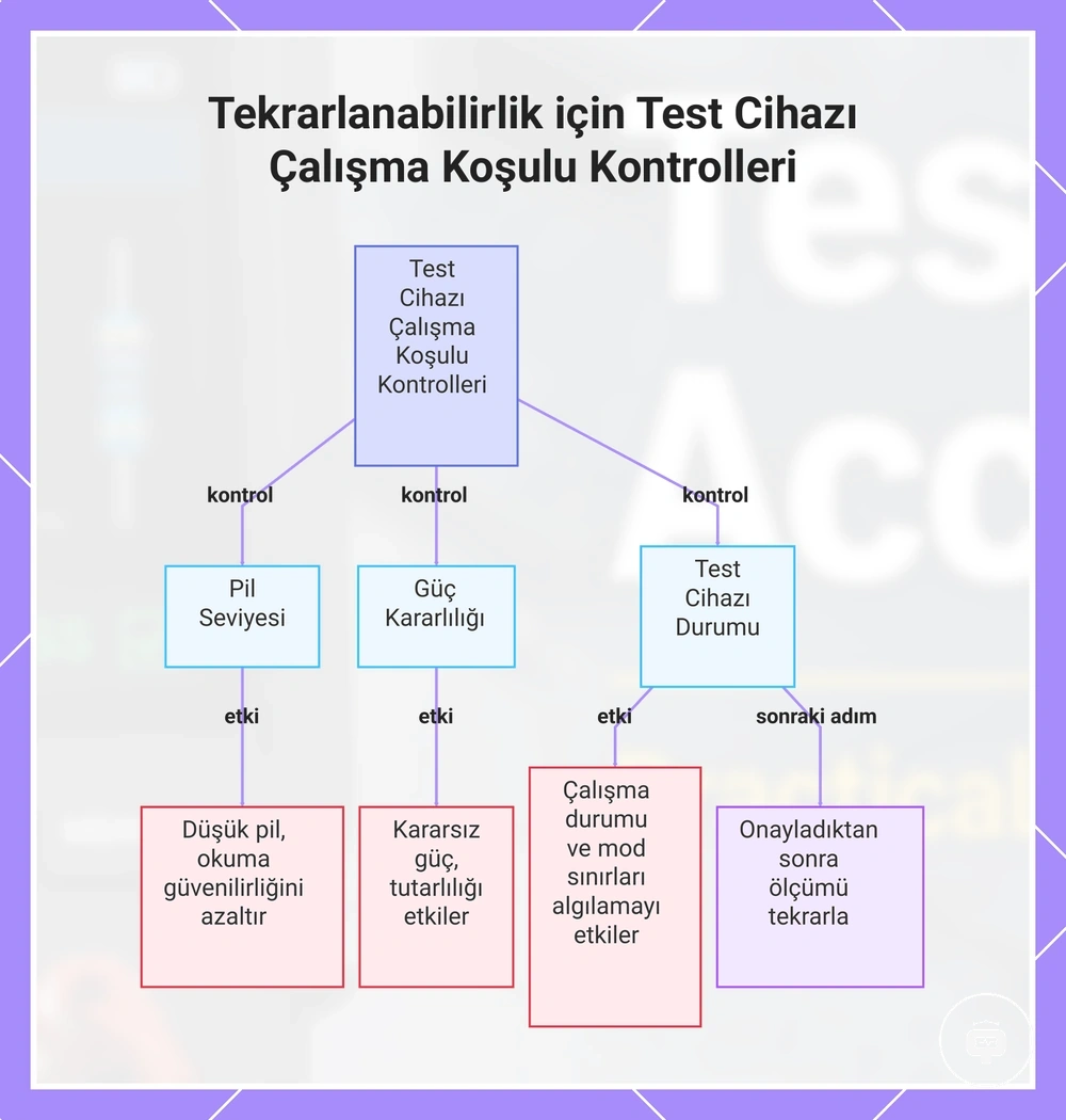 Tekrarlanabilirlik için Test Cihazı Çalışma Koşulu Kontrolleri
