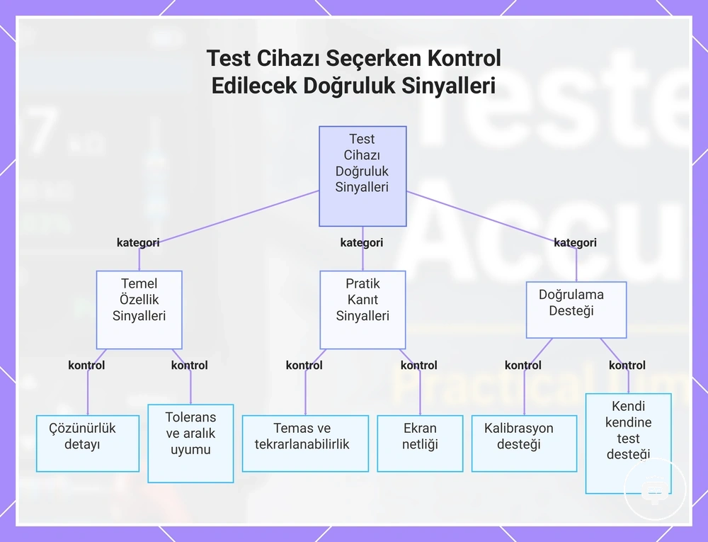 Test Cihazı Seçerken Kontrol Edilecek Doğruluk Sinyalleri