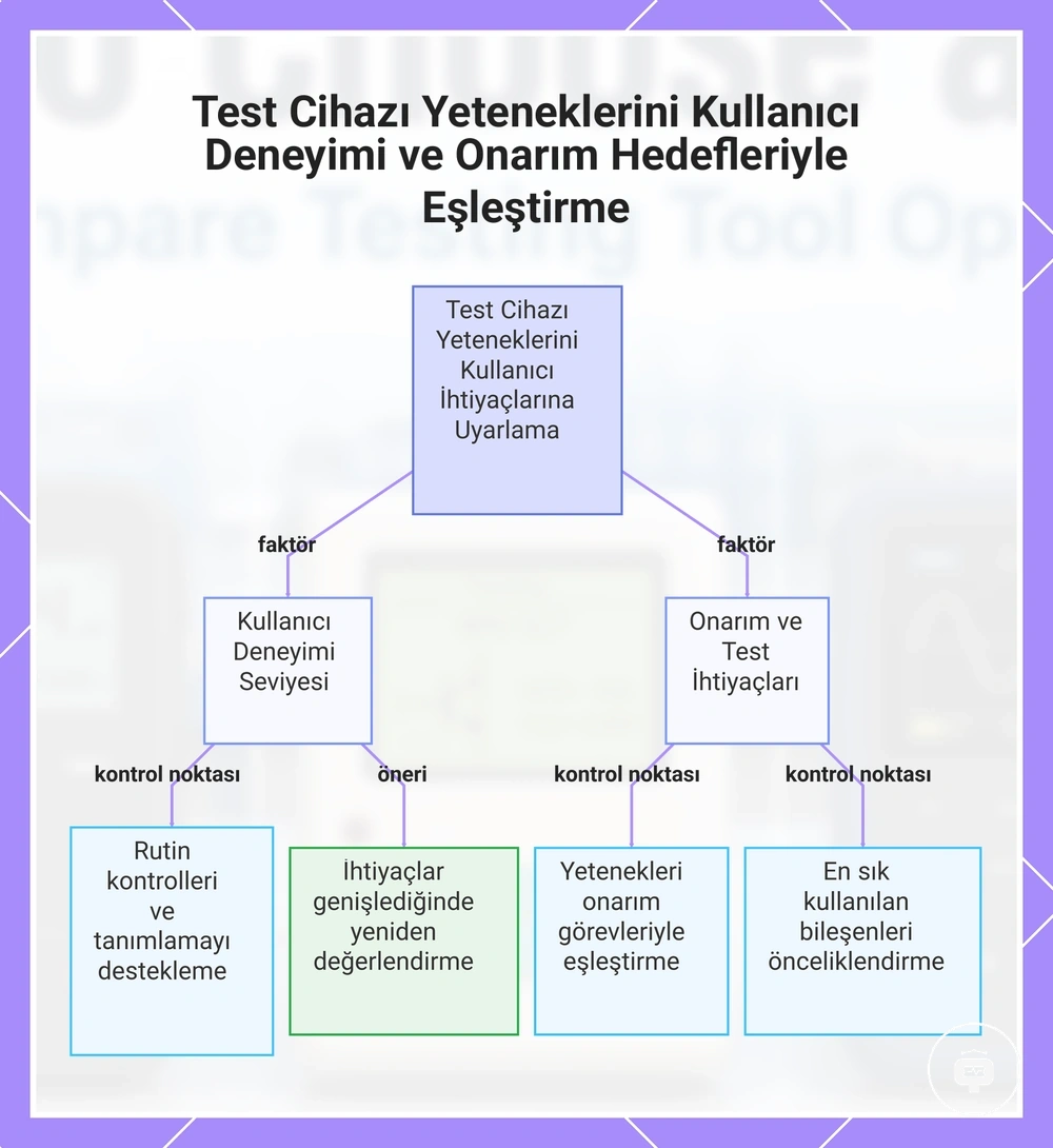 Test Cihazı Yeteneklerini Kullanıcı Deneyimi ve Onarım Hedefleriyle Eşleştirme