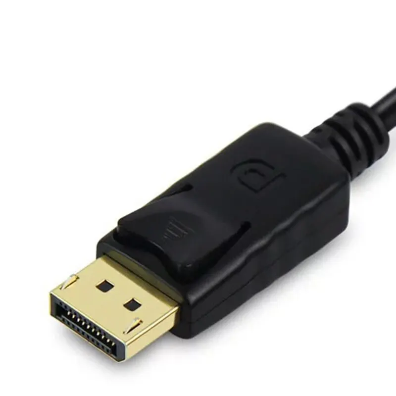 Câble DisplayPort (DP) Vers DVI 1,8 M Plaqué Or - Résolution 1920x1200/1080P, Connecteur Verrouillé