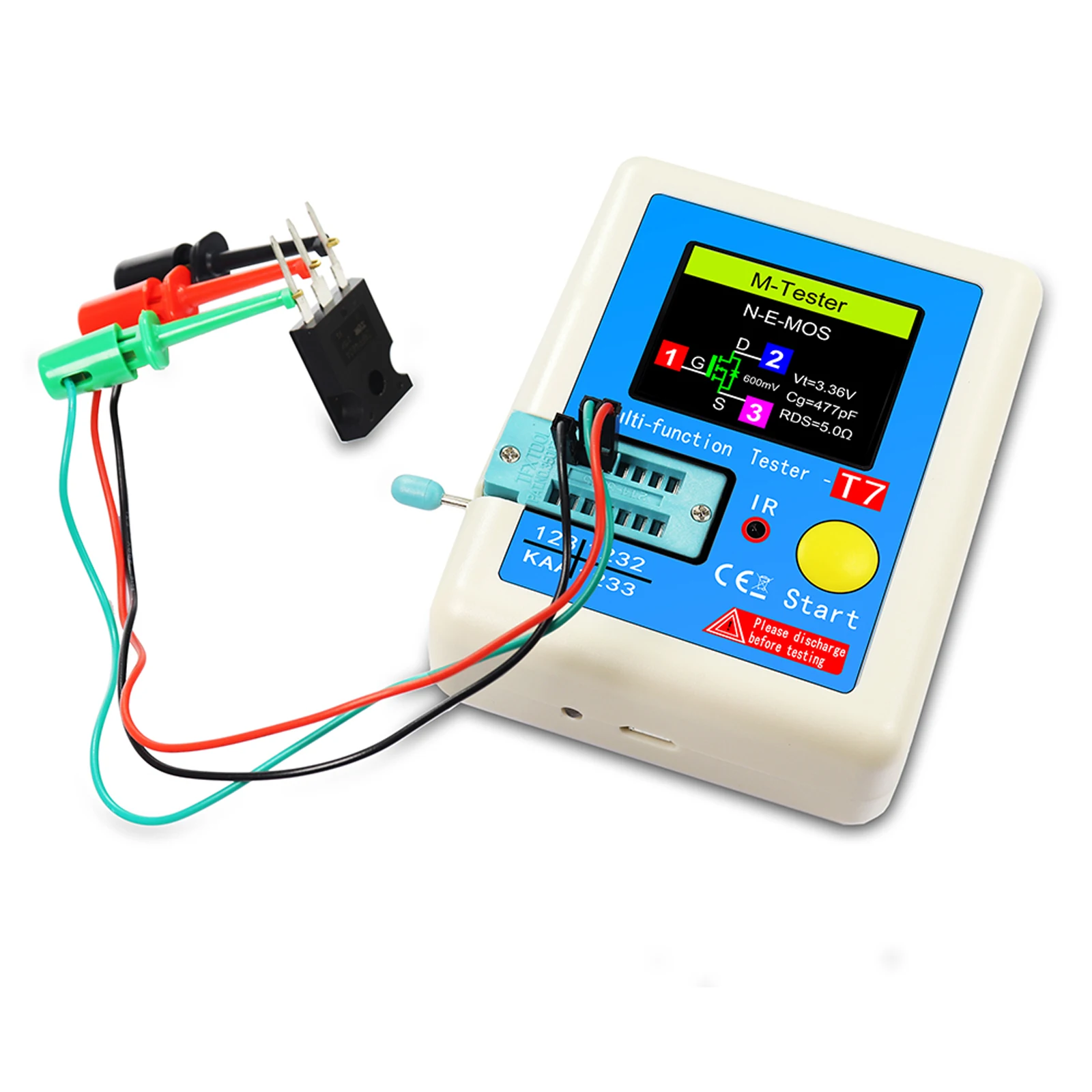 Testeur électronique LCR-T7 Multifonction - Écran TFT Couleur 3.5", Test Transistors, Condensateurs, Résistances, Diodes, MOSFET, Infrarouge