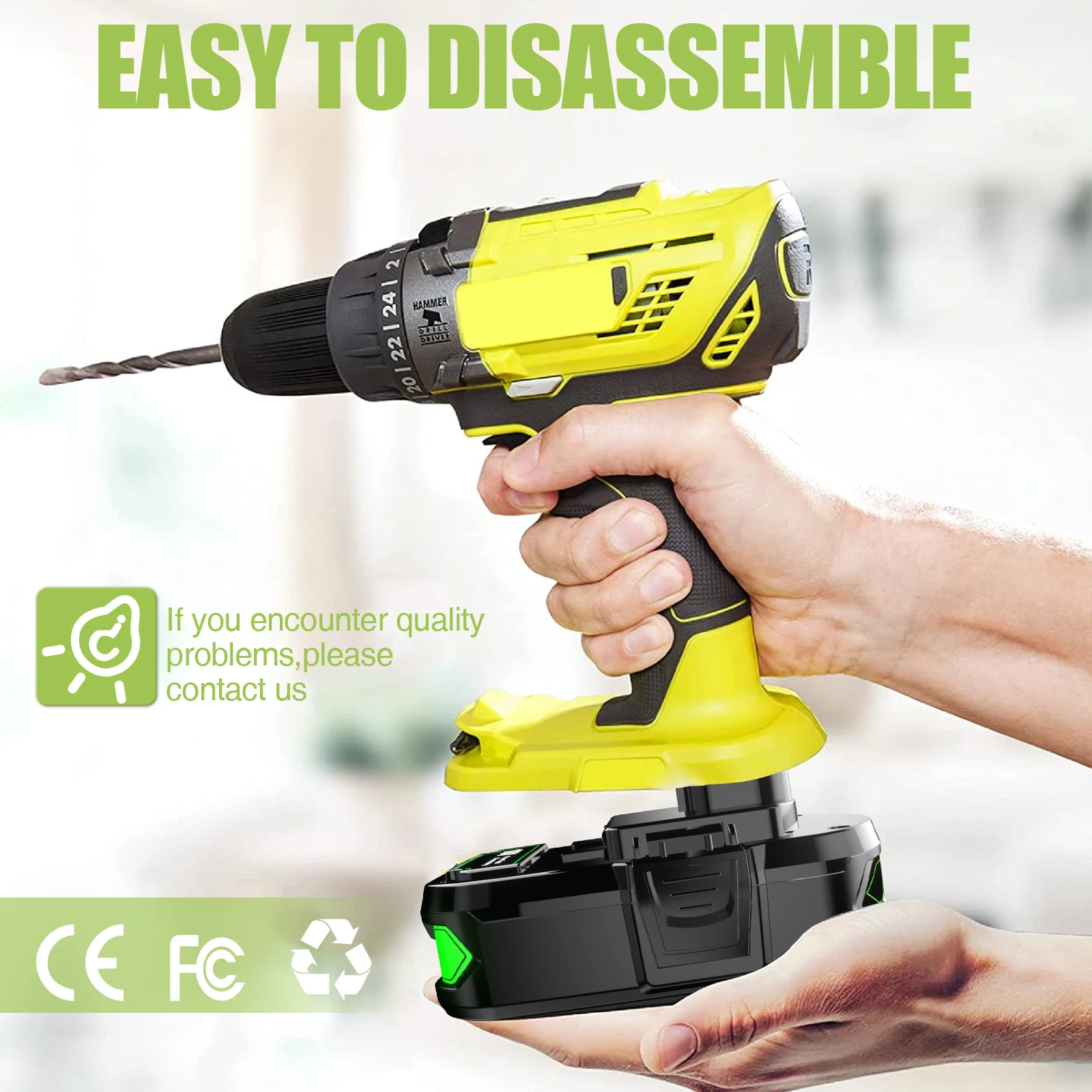 Batterie aste 18V 3000mAh pour Ryobi Pknit P105 P104 P103 P102 P108