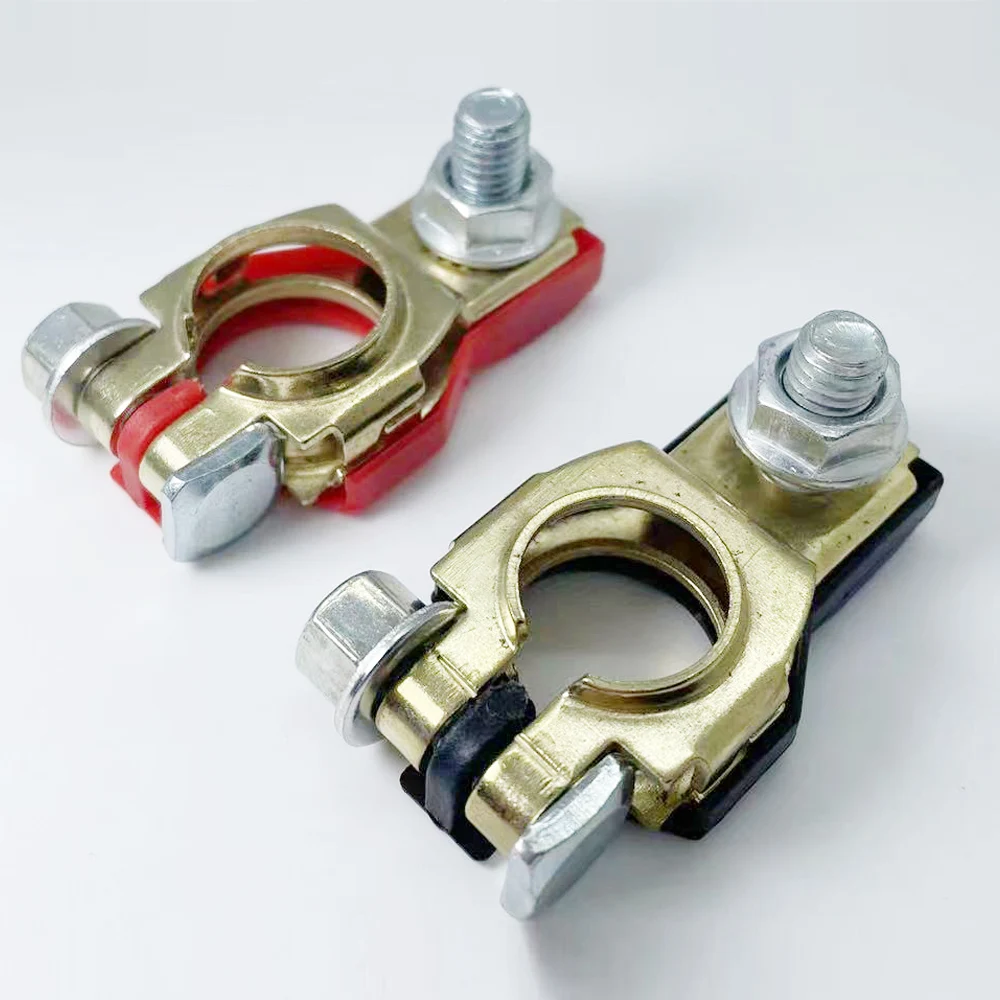 Lot De 2 Têtes De Batterie Voiture - Outils Réparation Bornes - Diamètres 1,6 Cm (négatif) Et 1,8 Cm (positif) - En Fer Résistant