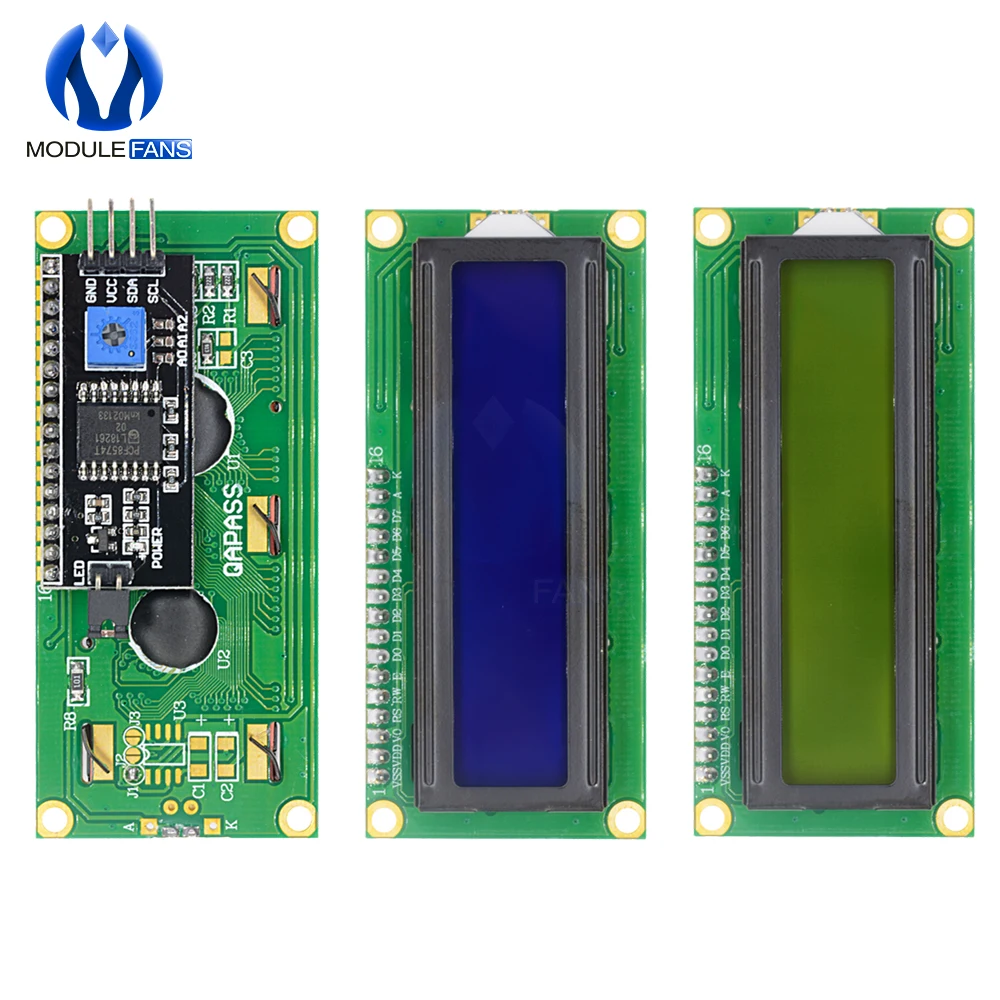 Écran LCD 1602 Bleu Jaune Vert
