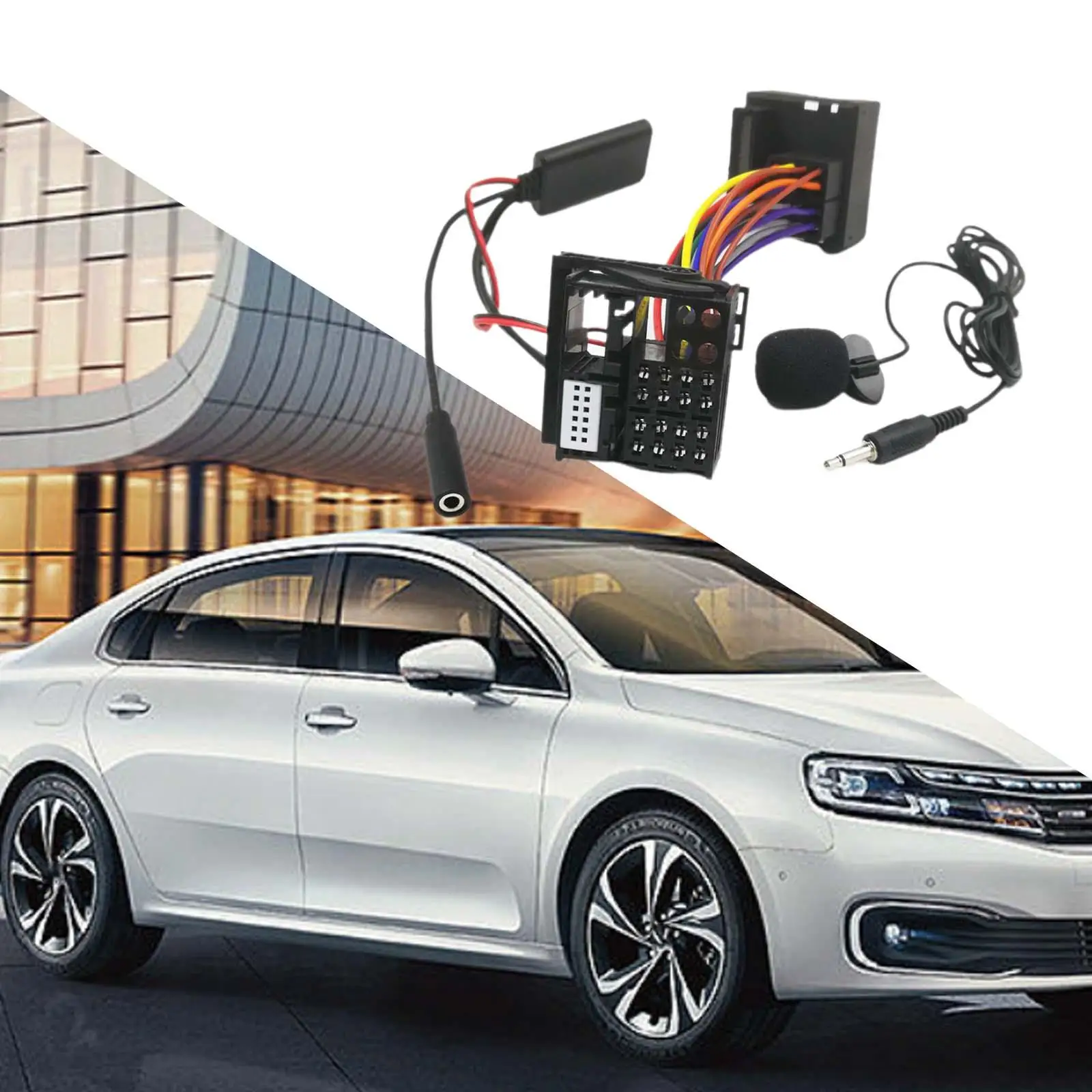 Bluetooth AUX Audio Cable Adapter Durable Premium with Mic Radio AUX Cable Adapter for Peugeot 207 307 307SW 407 308
