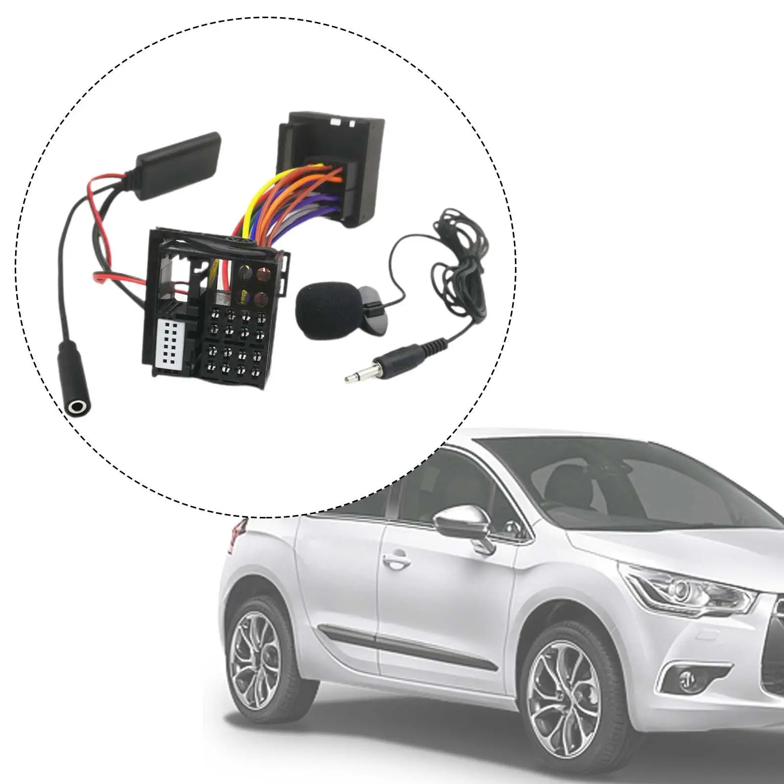 Bluetooth AUX Audio Cable Adapter Durable Premium with Mic Radio AUX Cable Adapter for Peugeot 207 307 307SW 407 308
