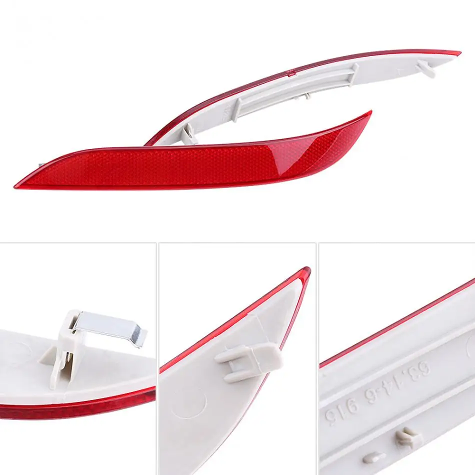 Réflecteurs Pare-Chocs Arrière Pour BMW Série 5 E60 2003-2007 - Paire Gauche/Droite, Rouge - Référence 63146915039/40