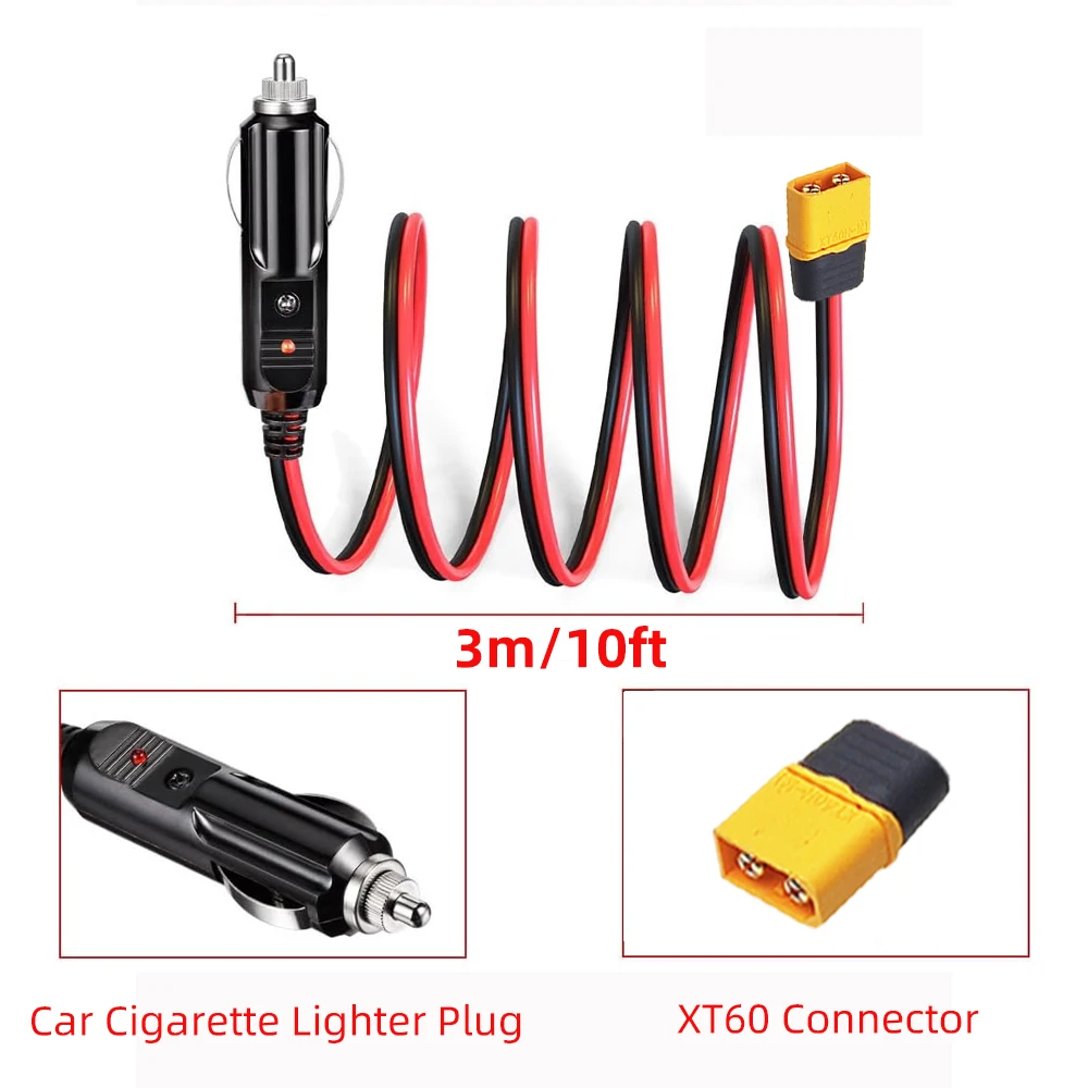 Câble d'extension de connecteur mâle avec prise allume-cigare