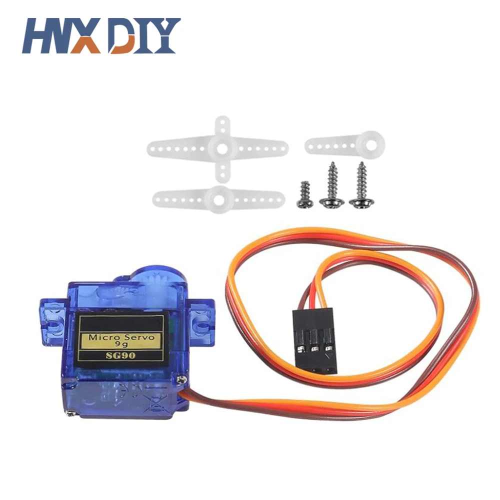 4 Micro Servomoteurs 9g à Engrenages Métalliques 180° - Pour Arduino, Robots, Voitures RC, Modélisme