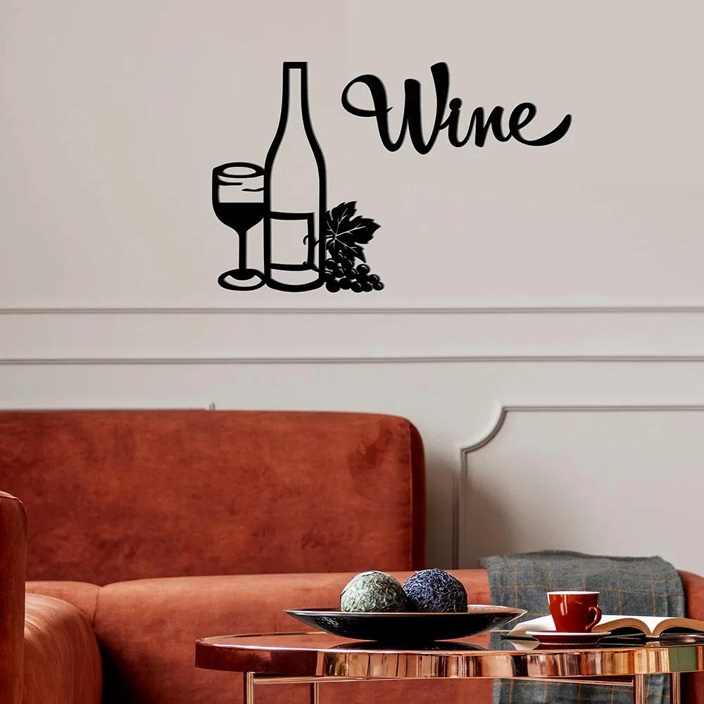 Ensemble de verres à bouteille de vin en métal noir