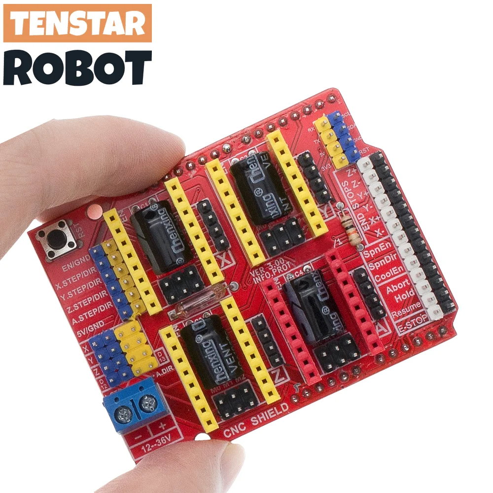 Carte Shield CNC Avec Pilote A4988 – Pour Contrôle Moteurs Pas à Pas – Compatible Arduino, Projets DIY