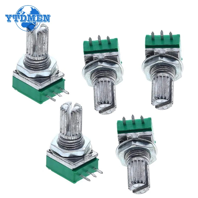 10 Potentiomètres Linéaires 5K + Boutons - Pour Réparations Audio, électronique