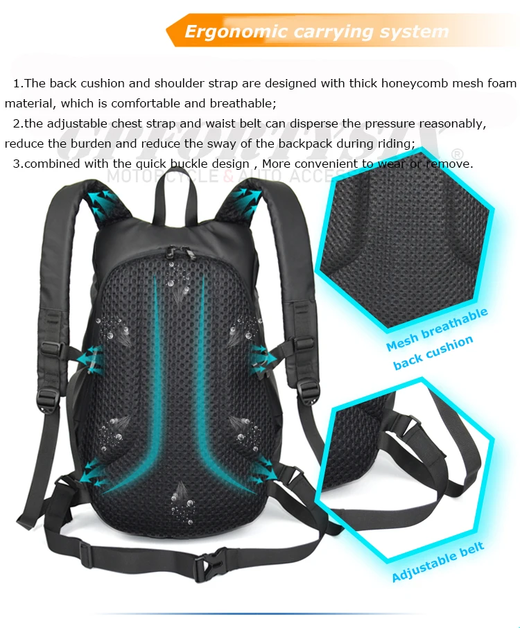 Motocentric-Sac de casque de moto portable, Oxford, étanche, gril, sac à dos de moto, coulée, cyclisme, voyage, GT