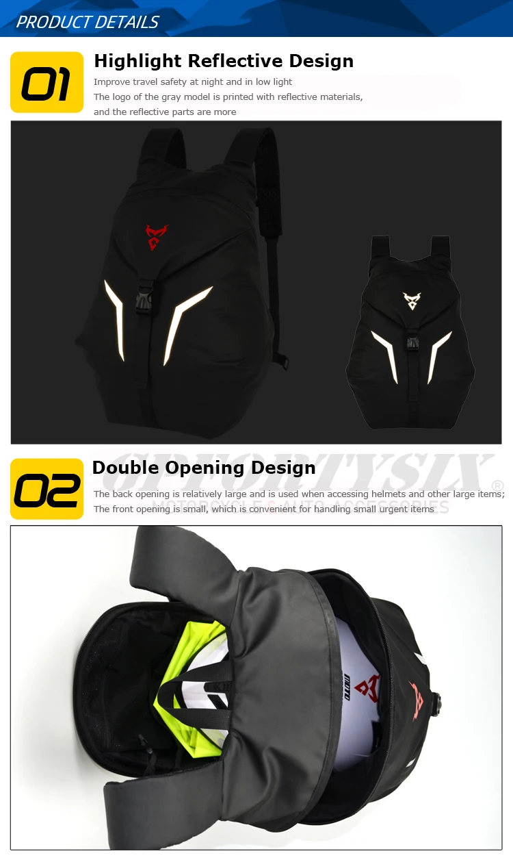 Motocentric-Sac de casque de moto portable, Oxford, étanche, gril, sac à dos de moto, coulée, cyclisme, voyage, GT