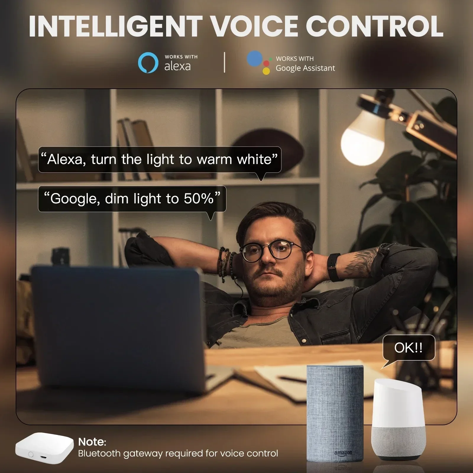 Commande vocale TNCE-Ampoule LED Tuya WIFI