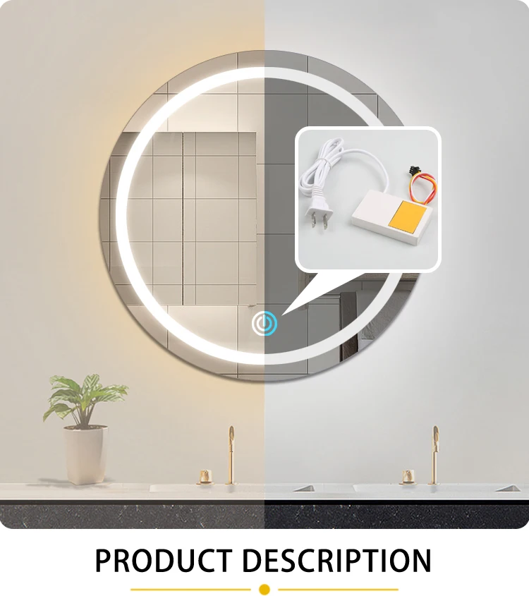 Communtateur de capteur tactile de miroir à bouton unique