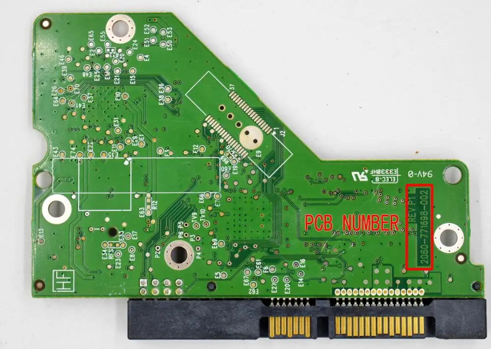 Position du numéro PCB