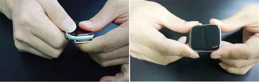 Déchirez le film blanc et lissez autour, finition